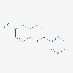 molecular formula C13H12N2O2 B8603204 2-Pyrazin-2-yl-chroman-6-ol 