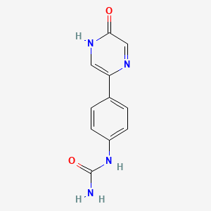 B8603205 N-[4-(5-Oxo-4,5-dihydropyrazin-2-yl)phenyl]urea CAS No. 89541-70-8