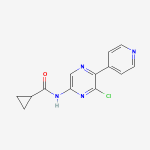 molecular formula C13H11ClN4O B8603560 N-(6-Chloro-5-pyridin-4-ylpyrazin-2-yl)cyclopropanecarboxamide 