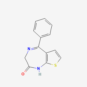 molecular formula C13H10N2OS B8603661 2H-Thieno[2,3-e]-1,4-diazepin-2-one, 1,3-dihydro-5-phenyl- CAS No. 30199-04-3