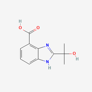 molecular formula C11H12N2O3 B8603667 2-(1-hydroxy-1-methylethyl)-1H-benzoimidazole-4-carboxylic acid 