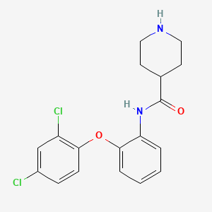 molecular formula C18H18Cl2N2O2 B8603901 N-[2-(2,4-Dichlorophenoxy)phenyl]piperidine-4-carboxamide CAS No. 919117-98-9