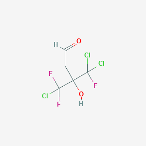 molecular formula C5H4Cl3F3O2 B008604 4,4-Dichloro-4-fluoro-3-hydroxy-3-(chlorodifluoromethyl)-butyraldehyde CAS No. 100482-85-7