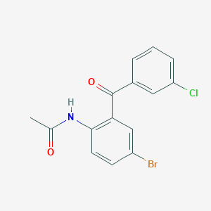 molecular formula C15H11BrClNO2 B8604157 N-(4-Bromo-2-(3-chlorobenzoyl)phenyl)acetamide 
