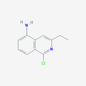 molecular formula C11H11ClN2 B8604231 1-chloro-3-ethyl-5-Isoquinolinamine 