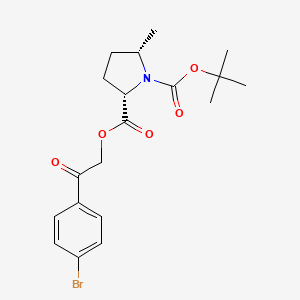 molecular formula C19H24BrNO5 B8604661 (2S,5S)-2-(2-(4-bromophenyl)-2-oxoethyl) 1-tert-butyl 5-methylpyrrolidine-1,2-dicarboxylate 