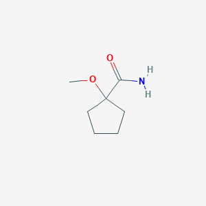 molecular formula C7H13NO2 B8605111 1-methoxycyclopentane-1-carboxamide 