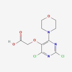 molecular formula C10H11Cl2N3O4 B8605151 (2,4-Dichloro-6-morpholin-4-yl-pyrimidin-5-yloxy)-acetic acid 