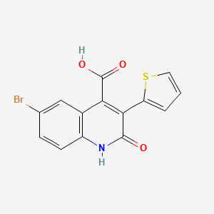 molecular formula C14H8BrNO3S B8605197 6-Bromo-2-oxo-3-(thiophene-2-yl)-1,2-dihydroquinoline-4-carboxylic acid 