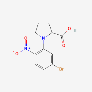 molecular formula C11H11BrN2O4 B8605212 N-(5-bromo-2-nitro-phenyl)-pyrrolidine-2-carboxylic acid 