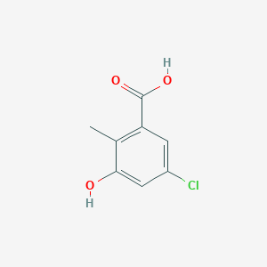 molecular formula C8H7ClO3 B8605254 5-Chloro-3-hydroxy-2-methylbenzoic acid 