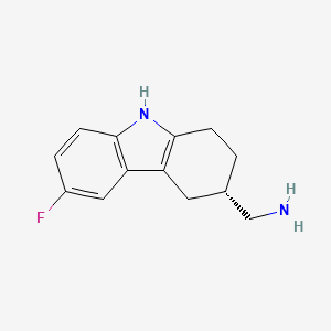 molecular formula C13H15FN2 B8605268 1-[(3S)-6-Fluoro-2,3,4,9-tetrahydro-1H-carbazol-3-yl]methanamine CAS No. 907211-34-1