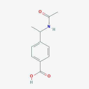 molecular formula C11H13NO3 B8605296 4-(1-Acetamidoethyl)benzoic acid 