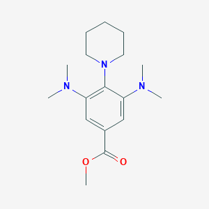 molecular formula C17H27N3O2 B8605335 Methyl 3,5-bis(dimethylamino)-4-(piperidin-1-yl)benzoate CAS No. 61544-88-5