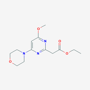 molecular formula C13H19N3O4 B8605402 ethyl 2-(4-methoxy-6-morpholin-4-ylpyrimidin-2-yl)acetate 