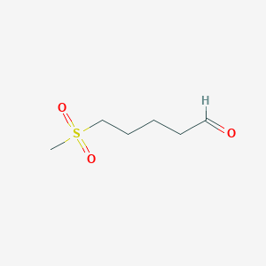 molecular formula C6H12O3S B8605614 5-(Methylsulfonyl)pentanal 