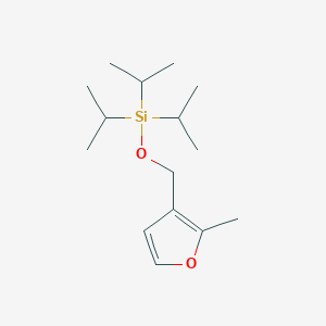 molecular formula C15H28O2Si B8605686 Silane, tris(1-methylethyl)[(2-methyl-3-furanyl)methoxy]- CAS No. 137628-52-5