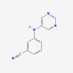 molecular formula C11H8N4 B8605718 Benzonitrile,3-(5-pyrimidinylamino)- 