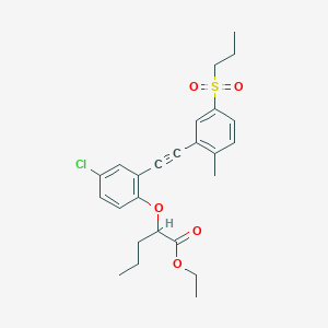 Ethyl 2-(4-chloro-2-{[2-methyl-5-(propylsulfonyl)phenyl]ethynyl}phenoxy)pentanoate