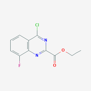 molecular formula C11H8ClFN2O2 B8605792 Ethyl 4-chloro-8-fluoroquinazoline-2-carboxylate 