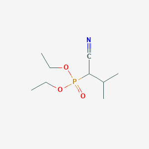 molecular formula C9H18NO3P B8605863 Phosphonic acid, (1-cyano-2-methylpropyl)-, diethyl ester CAS No. 60755-26-2