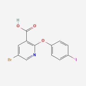 molecular formula C12H7BrINO3 B8605938 5-Bromo-2-(4-iodophenoxy)nicotinic acid 