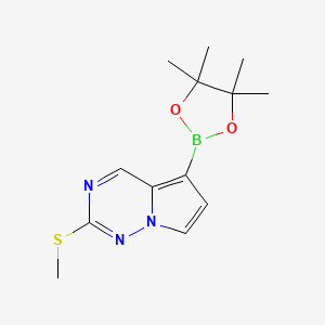 molecular formula C13H18BN3O2S B8605945 2-(Methylsulfanyl)-5-(4,4,5,5-tetramethyl-1,3,2-dioxaborolan-2-yl)pyrrolo[2,1-f][1,2,4]triazine CAS No. 1233181-70-8