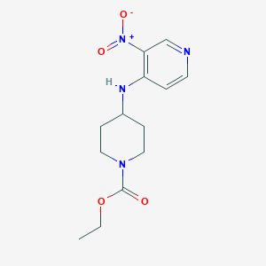 molecular formula C13H18N4O4 B8605985 ethyl 4-[(3-nitropyridin-4-yl)amino]piperidine-1-carboxylate 