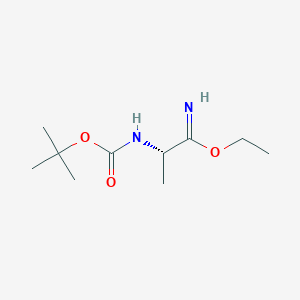 molecular formula C10H20N2O3 B8606024 (S)-2-tert-butoxycarbonylaminopropionimidic acid ethyl ester 