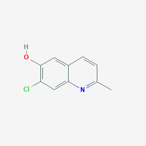molecular formula C10H8ClNO B8606060 7-Chloro-2-methylquinolin-6-ol 