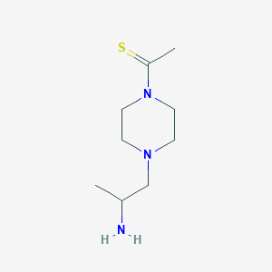 molecular formula C9H19N3S B8606113 Ethanethione, 1-[4-(2-aminopropyl)-1-piperazinyl]- 