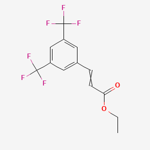 molecular formula C13H10F6O2 B8606227 Ethyl 3-[3,5-bis(trifluoromethyl)phenyl]acrylate 