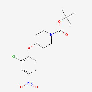molecular formula C16H21ClN2O5 B8606276 Tert-butyl 4-(2-chloro-4-nitrophenoxy)piperidine-1-carboxylate 