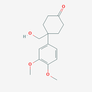 4-(3,4-Dimethoxyphenyl)-4-(hydroxymethyl)cyclohexan-1-one