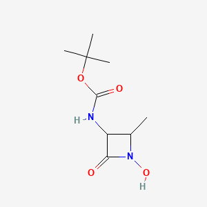 molecular formula C9H16N2O4 B8606474 tert-butyl N-(1-hydroxy-2-methyl-4-oxoazetidin-3-yl)carbamate 
