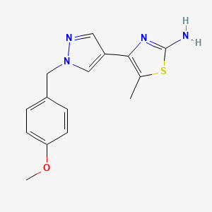 molecular formula C15H16N4OS B8606544 4-(1-(4-methoxybenzyl)-1H-pyrazol-4-yl)-5-methylthiazol-2-amine 
