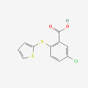 molecular formula C11H7ClO2S2 B8606592 5-Chloro-2-(2-thienylthio)-benzoic acid 