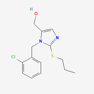 molecular formula C14H17ClN2OS B8606703 1-(2-chlorophenyl)methyl-5-hydroxymethyl-2-propylthio-1H-imidazole CAS No. 133486-38-1