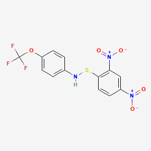 molecular formula C13H8F3N3O5S B8606735 N-[(2,4-Dinitrophenyl)sulfanyl]-4-(trifluoromethoxy)aniline CAS No. 88693-52-1