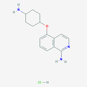 molecular formula C15H20ClN3O B8606822 Cis-4-[(1-amino-5-isoquinolyl)oxy]cyclohexylamine hydrochloride CAS No. 651308-28-0