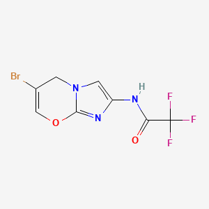 molecular formula C8H5BrF3N3O2 B8606855 N-(6-bromo-5H-imidazo[2,1-b][1,3]oxazin-2-yl)-2,2,2-trifluoroacetamide 