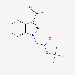 molecular formula C15H18N2O3 B8606941 tert-butyl 2-(3-acetyl-1H-indazol-1-yl)acetate 