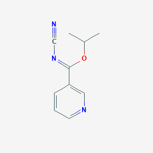 molecular formula C10H11N3O B8607005 3-Pyridinecarboximidic acid, N-cyano-, 1-methylethyl ester CAS No. 133300-45-5