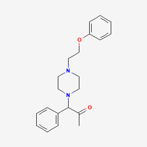 molecular formula C21H26N2O2 B8607093 2-Propanone, 1-[4-(2-phenoxyethyl)-1-piperazinyl]-1-phenyl- CAS No. 65488-32-6