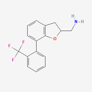 molecular formula C16H14F3NO B8607132 ({7-[2-(Trifluoromethyl)phenyl]-2,3-dihydro-1-benzofuran-2-yl}methyl)amine 