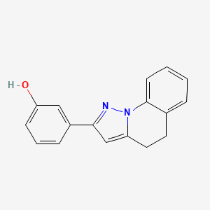 molecular formula C17H14N2O B8607143 Phenol, 3-(4,5-dihydropyrazolo(1,5-a)quinolin-2-yl)- CAS No. 60230-74-2