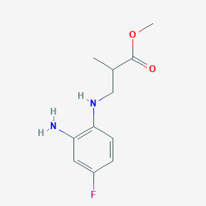 molecular formula C11H15FN2O2 B8607145 Methyl 3-(2-amino-4-fluorophenylamino)-2-methylpropanoate 