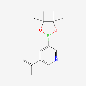 molecular formula C14H20BNO2 B8607190 3-(Prop-1-en-2-yl)-5-(4,4,5,5-tetramethyl-1,3,2-dioxaborolan-2-yl)pyridine 