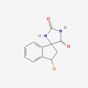 molecular formula C11H9BrN2O2 B8607199 3'-Bromo-2',3'-dihydro-2H,5H-spiro[imidazolidine-4,1'-indene]-2,5-dione CAS No. 93338-17-1