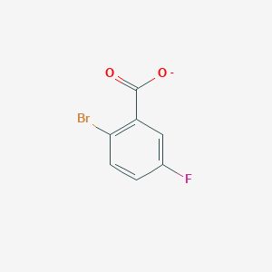 molecular formula C7H3BrFO2- B8607214 5-Fluoro-2-bromobenzoate 